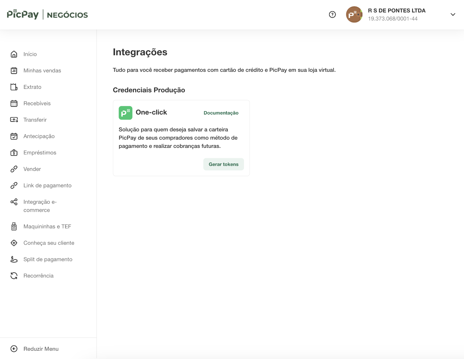 Merchant Panel Interface